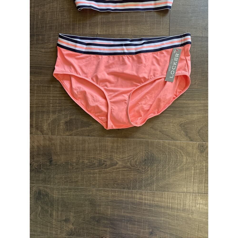 NWT ANNE COLE LOCKER CORAL Bikini Swimsuit 2 PC Bathing Suit‎ Top L Bottom Xl - Picture 3 of 6